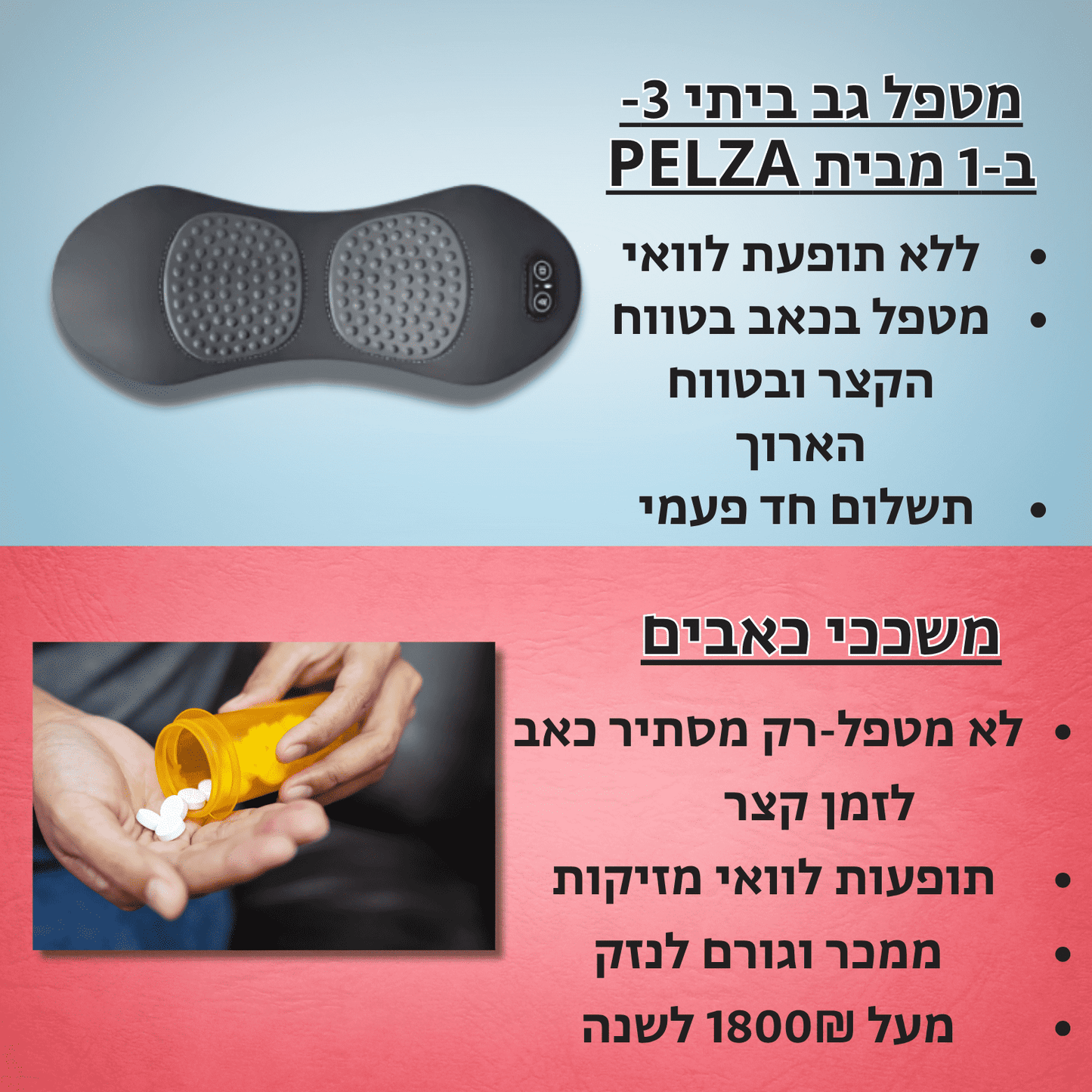 כרית טיפול הגב מבית PELZA